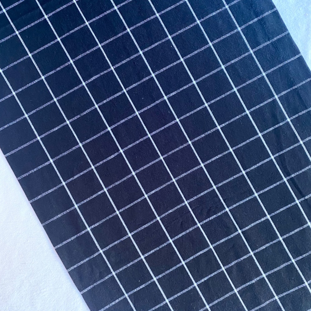 Sur La Table Black & White Grid Cotton Table Runner 16x108" – Modern Minimalist - Picture 6 of 11